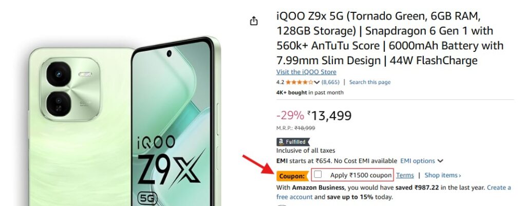 iQOO Z9x 5G Discount Offer